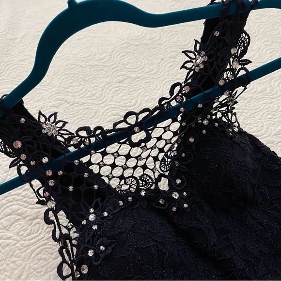 Jodi Kristopher Midnight Blue Evening Dress Size 1 - Picture 6 of 16